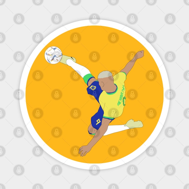 Richarlison Brazil Bicycle Kick World Cup Minimalist Magnet by Hevding